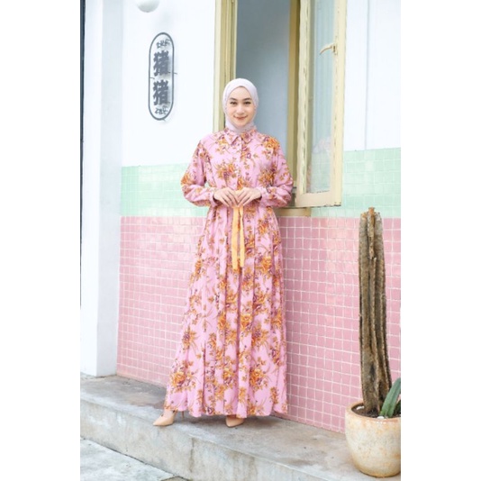 WARDAH PINK casual dress ootd gamis pesta ceruty