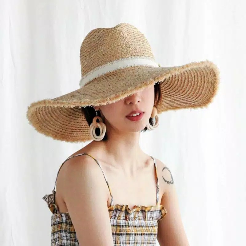 𝐑𝐄𝐀𝐃𝐘 𝐒𝐓𝐎𝐂𝐊 𝐒𝐀𝐅 - 𝐏𝐀𝐂𝐊𝐈𝐍𝐆 𝐃𝐔𝐒 - SOPHIA summer hat woman premium / fedora hat woman premium / topi fe