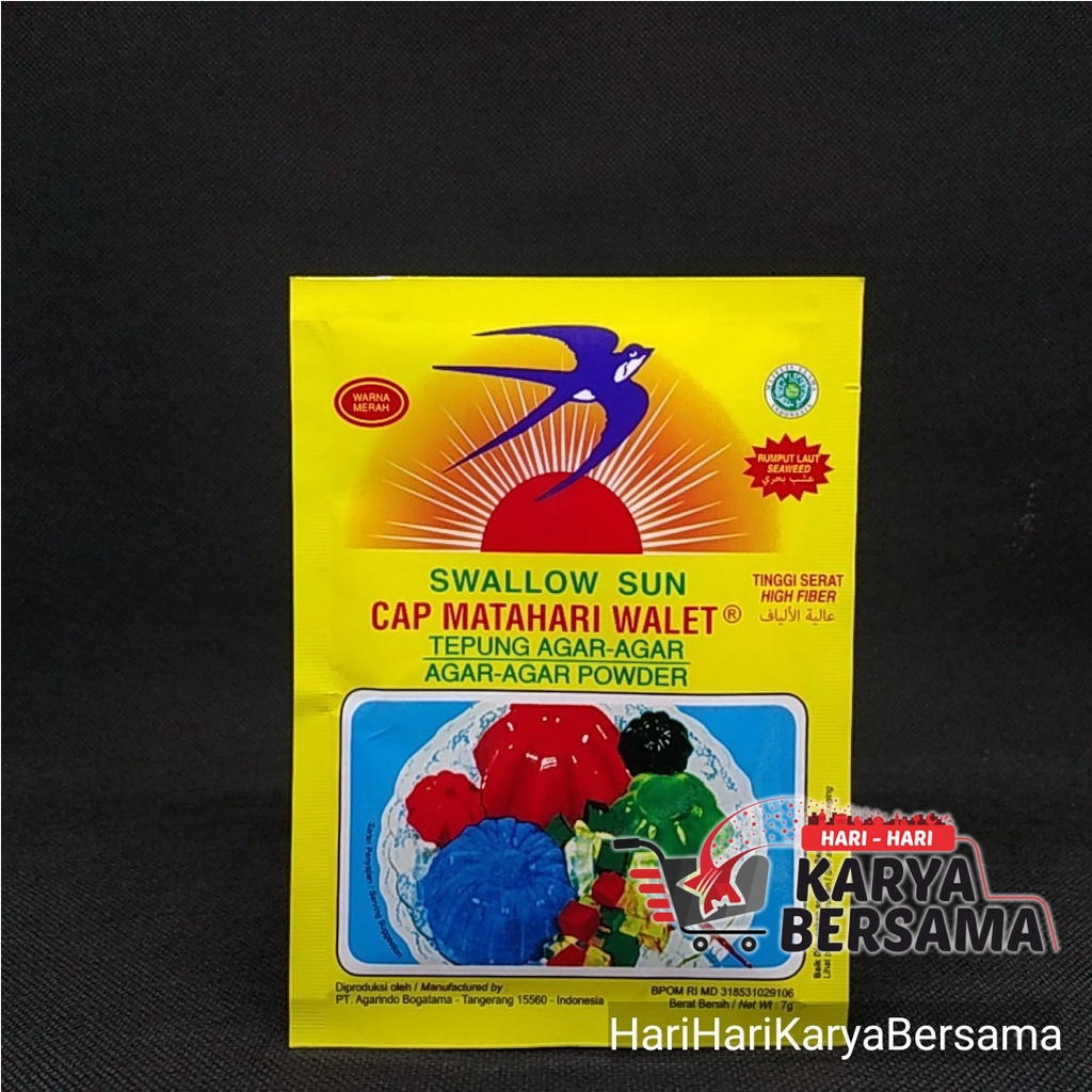 

SWALLOW SUN TEPUNG AGAR-AGAR WARNA MERAH 7GR