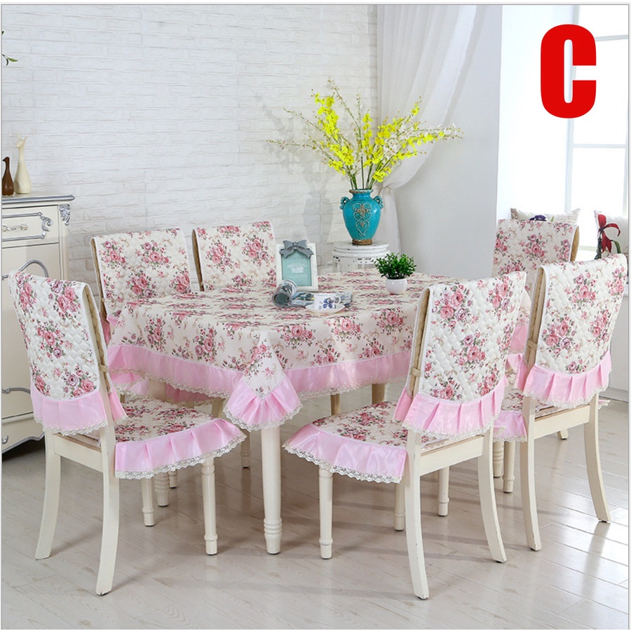 Taplak Meja Set 6 Sarung Kursi / Shabby Lace Table Cloth Chair Set 6