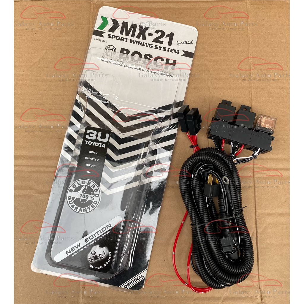 Cable kabel set 3 relay lampu mobil bosch