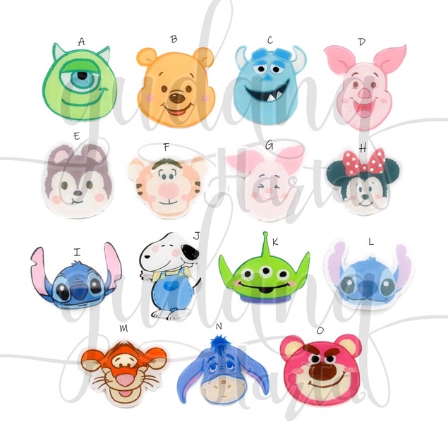 Pin Akrilik Karakter Imut Bros Tas Motif Dog Pig Alien Bear GH 208511