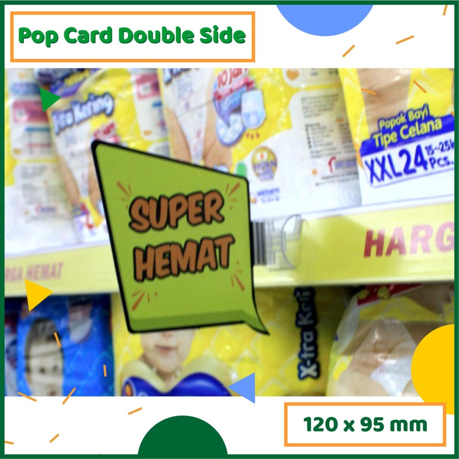 

Pop Card 2 Side SUPER HEMAT Kertas Promo 2 Sisi 1 Pack isi 20pcs