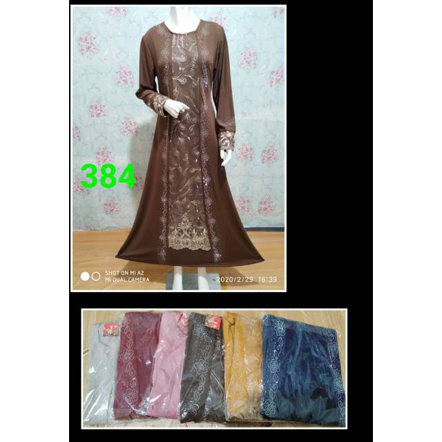 gamis kombinasi tile