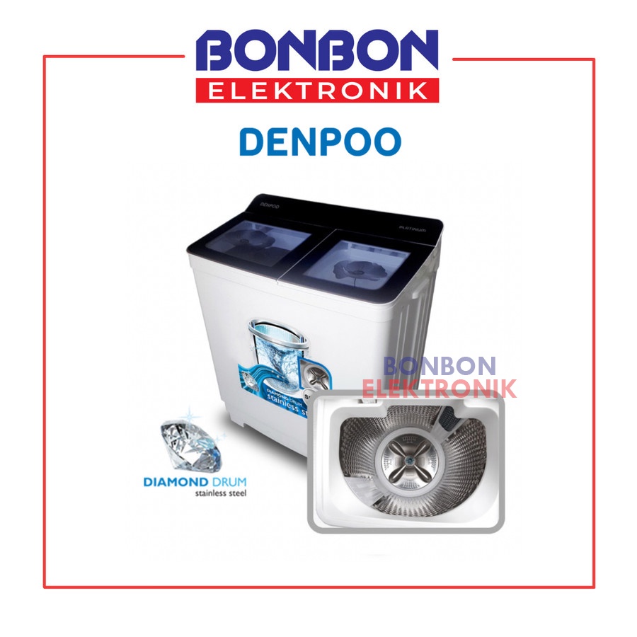 Denpoo Mesin Cuci 2 Tabung 13KG DW-1309 Platinum