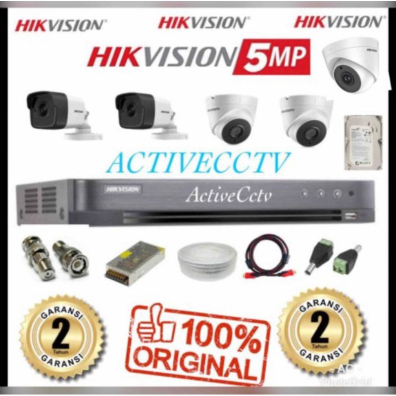 PAKET CCTV 5 KAMERA 5MP 2560P HIKVISION