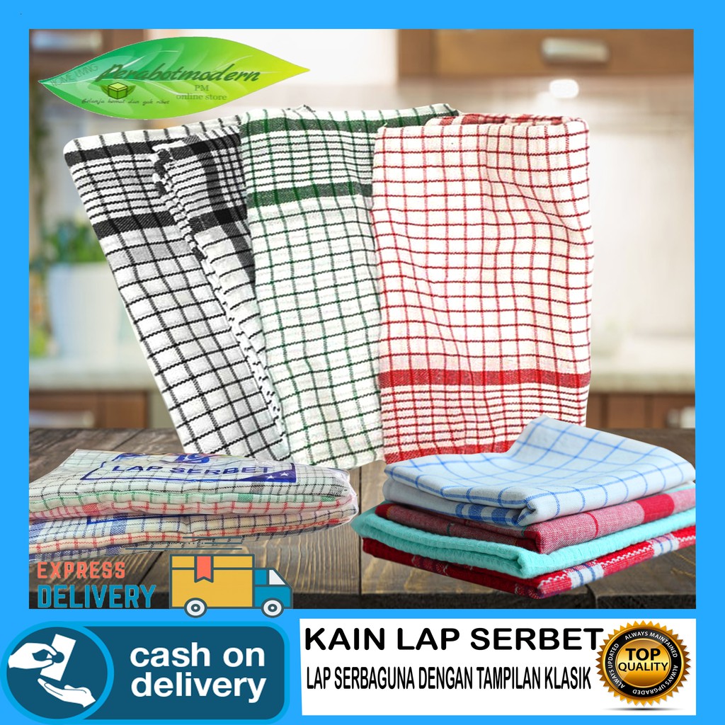 [ COD ] Lap Kotak Lusinan isi 12 Pcs / Serbet Dapur Serbaguna / Kain Lap Piring / Lap Tangan