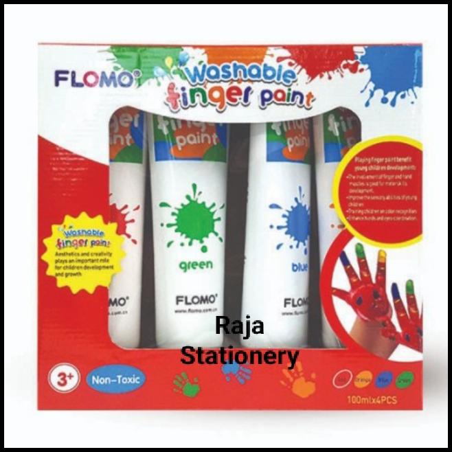 

Flomo Washable Finger Paint Set 4Pcs Non-Toxic / Cat Tangan Aman Set