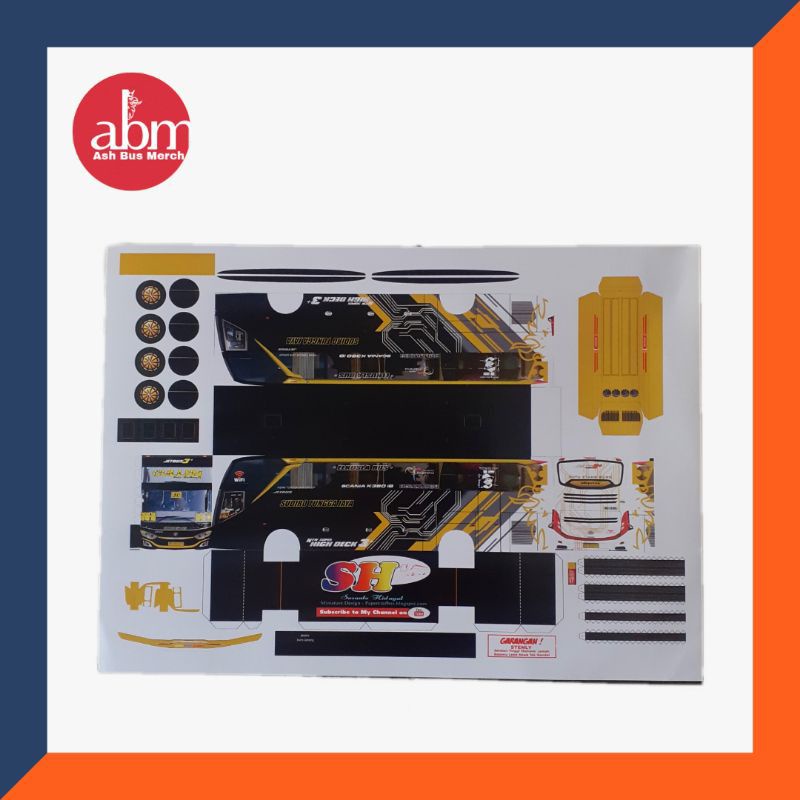 pola paper bus miniatur bus Sudiro Tungga Jaya Cullen