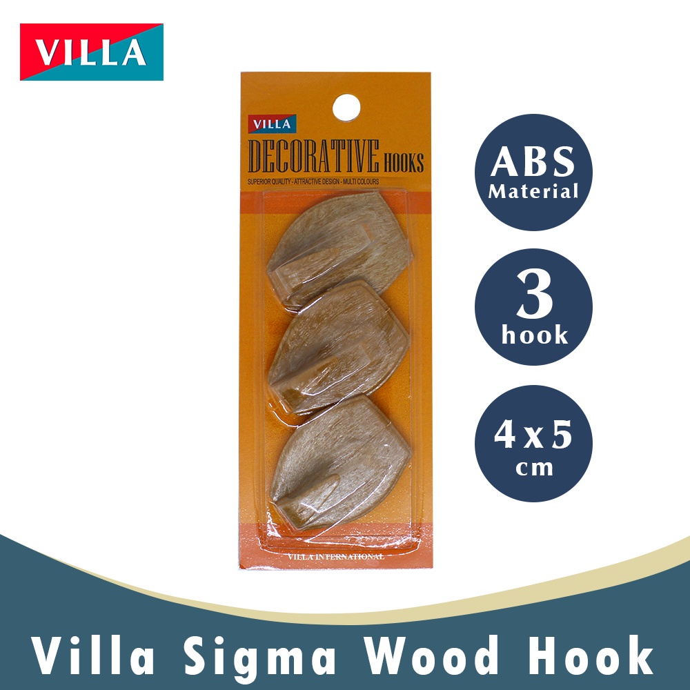 Ktmstore Villa Sigma wood Hook Gantungan baju Kail Unik Tempel Kuat 2201-2002