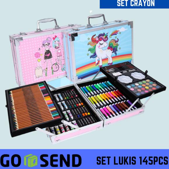 

Set Alat Lukis Anak 145pcs Model Koper Jinjing Import Alat Menggambar