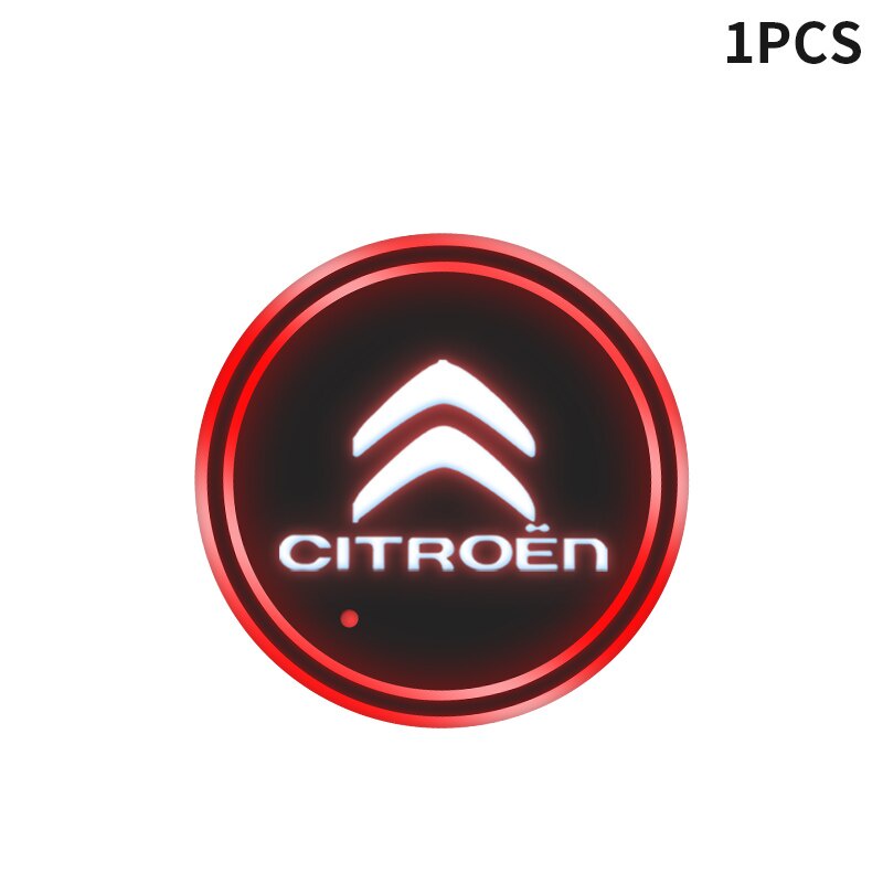 1 / 2pcs Holder Gelas Dengan Lampu Led Luminous Untuk Citroen C1 C2 C3 C4 C5 C6 C8 Grand Picasso