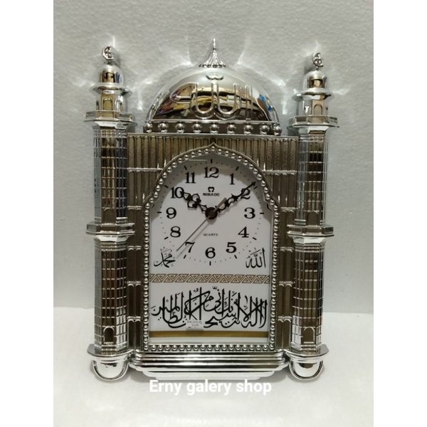 jam dinding berbentuk masjid merek mirado 8001