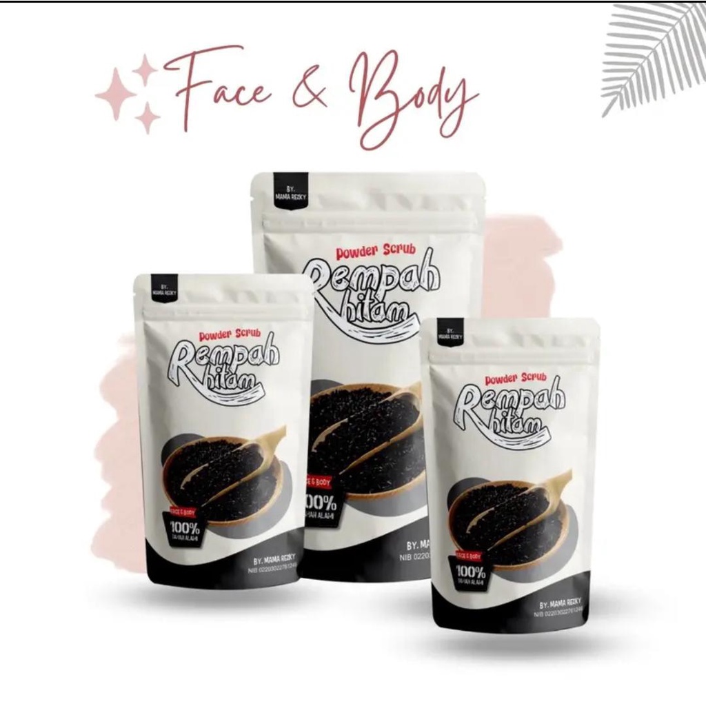 BISA COD LULUR REMPAH BANGKAL HITAM FACE & BODY 20g 90g by. Mama rezky - masker bubuk Rempah hitam -