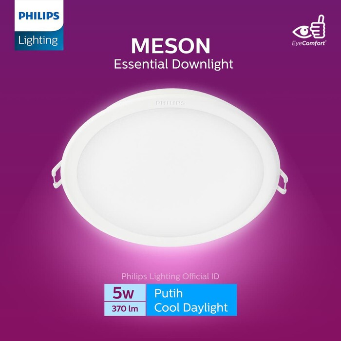 Philips Downlight 59447 MESON 090 5W 65K WH Recessed LED Lampu | Shopee