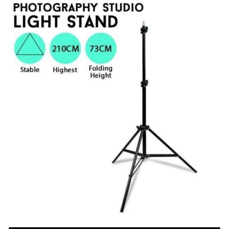 Tripod 2 Meter - Tripod Light Stand Studio Foto 2 Meter - Tripod Lampu Ring Selfie 2M