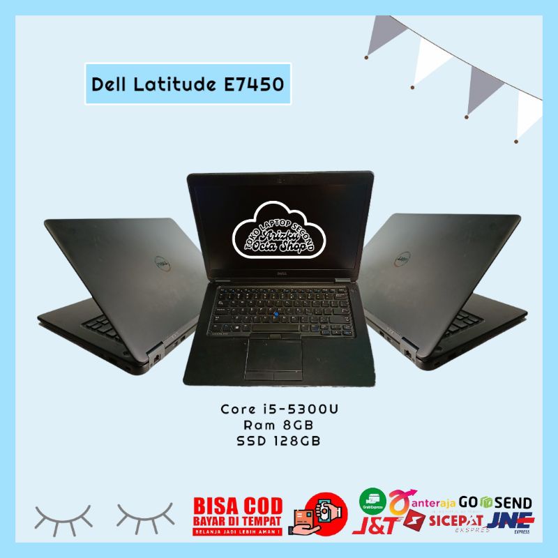 Jual Laptop Second Dell Latitude E7450 core i5 gen 5 Ram 8gb SSD 128GB WEBCAM - BONUS TAS