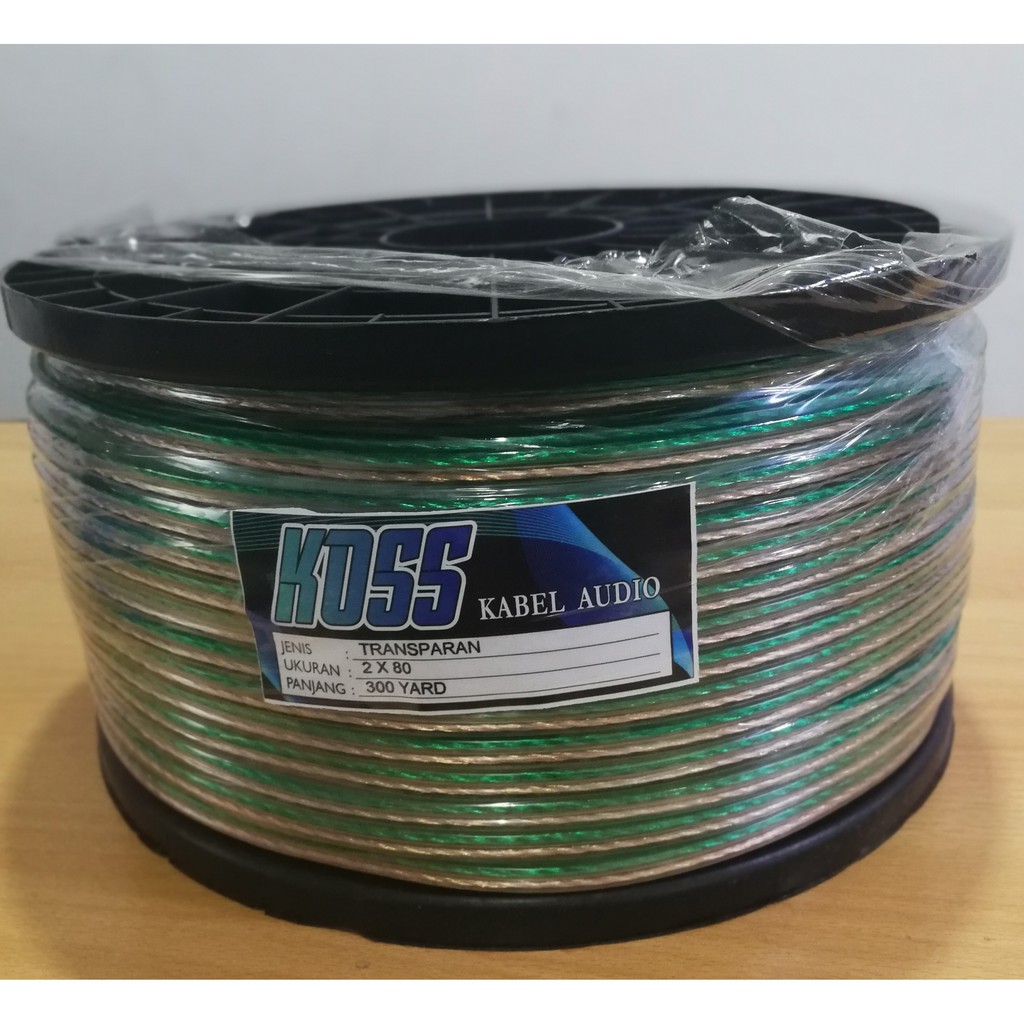 Kabel Listrik Transparan Speaker 2x80 300 Yard Premium KOSS