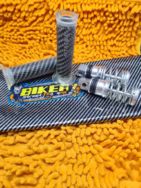 Kulit Jok Karbon + Handgrip Karbon kitaco + Step Per Silver
