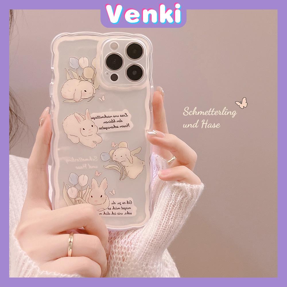 Soft Case Silikon Transparan Anti Slip Shockproof Motif Kelinci Untuk iPhone 13 Pro Max 12 Pro Max 11 7Plus