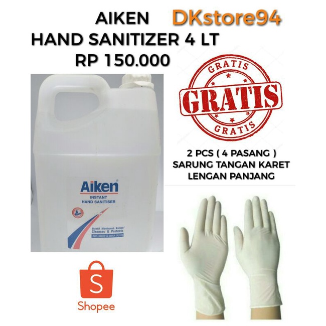 Aiken Handsanitizer 4 Liter - Aiken Sanitizer - Sanitizer Murah - Hand Sanitizer Murah - Sanitizer