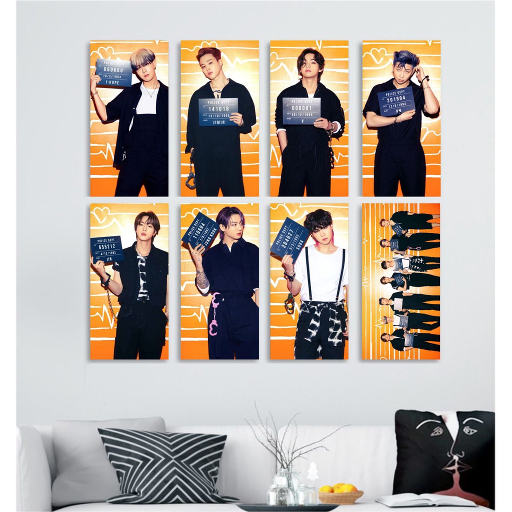 Poster Kayu BTS - 15 x 30 CM - Pajangan Dinding, Wall Decor, Hiasan Kamar KPOP BTS Berkualitas