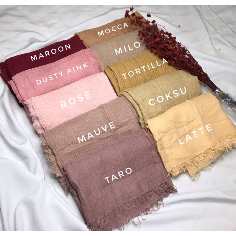 [STOK LAGI] PASHMINA CRINKLE SHPASHMINA RAWIS KUSUT HIJAB CRINCLE / IMPORT NEGRO SHAWL