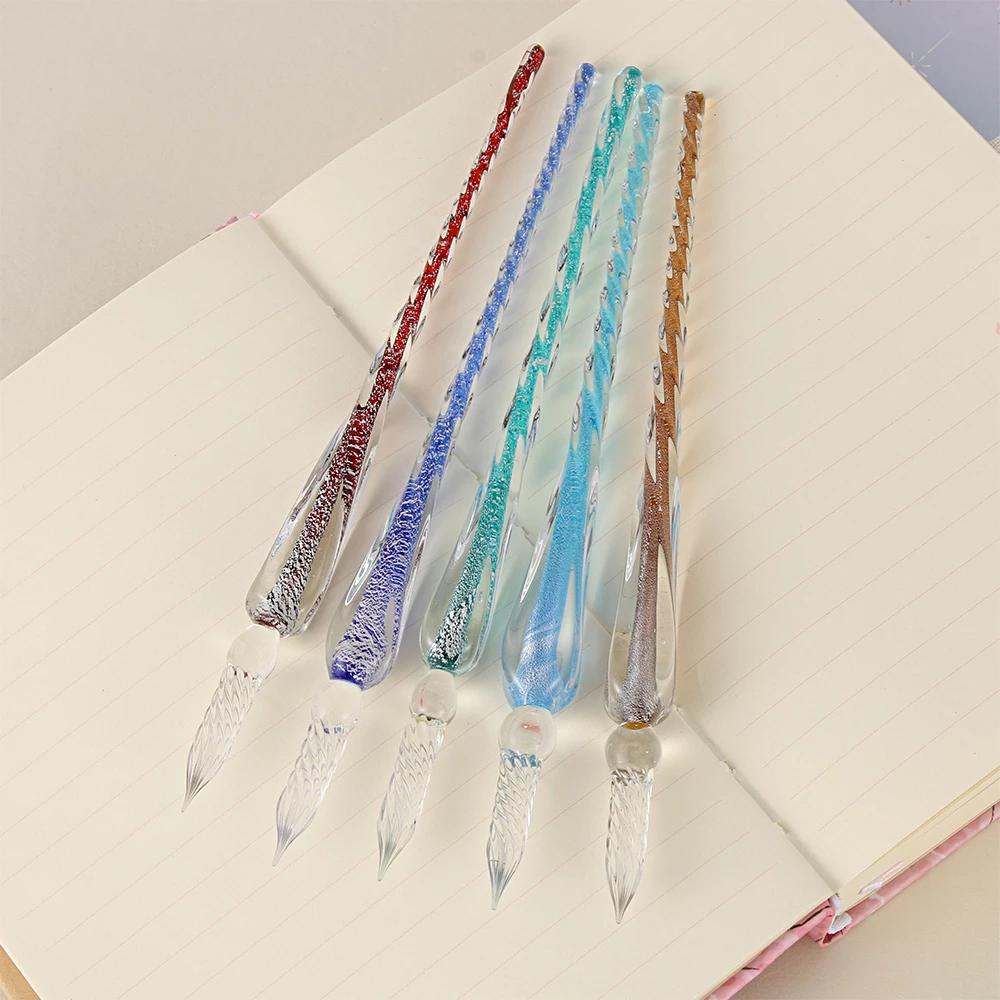 [Elegan] Pen Celup Kaca Kaligrafi Handmade Filling Ink 0.7mm Vintage Dipping Pen