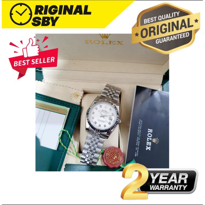 JAM TANGAN PRIA WANITA | RANTAI | KULIT | KARET | MURAH | rolex oyster metic silver original - ready