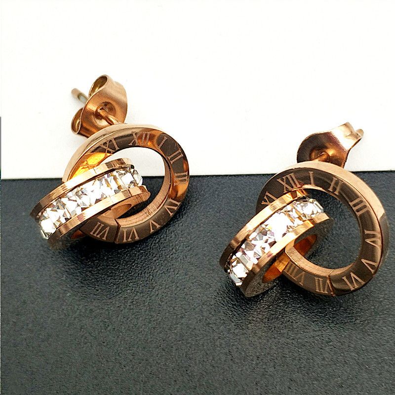 Anting Mungil Cartir Titanium Gold dan Rosegold Anti Karat Dan Luntur Fashion Korea Bisa Cod Bayar Ditempat