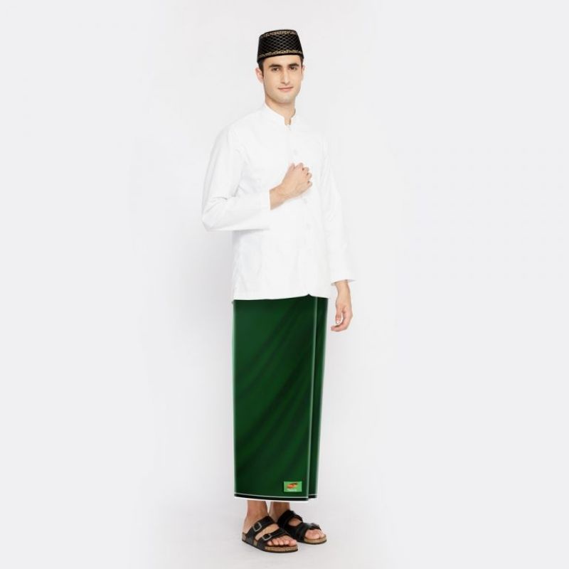 Sarung ATLAS Favorit Polos Tanpa Tumpal Warna Hijau 02