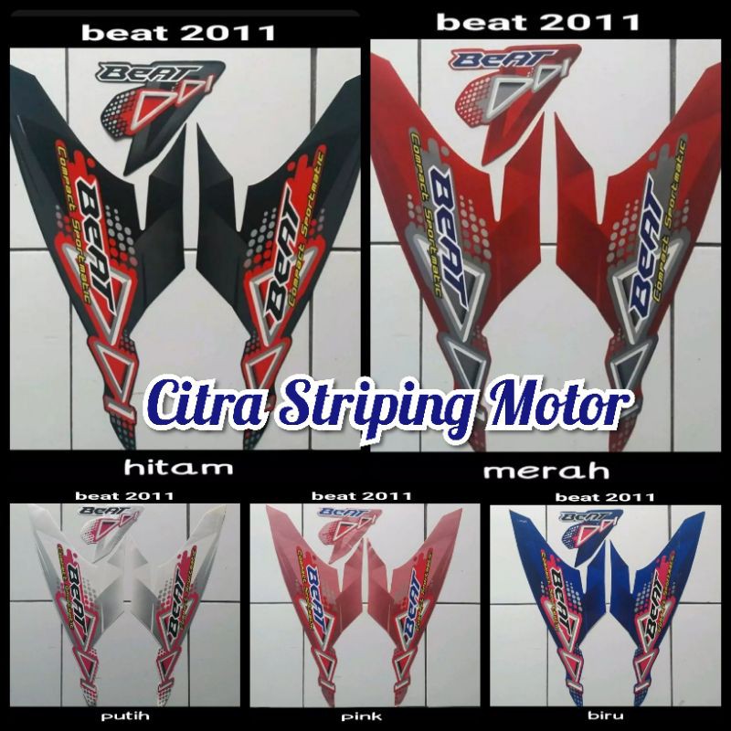 STICKER STRIPING LIS LES BODY MOTOR HONDA BEAT 2011 KARBU STD
