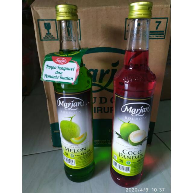 

Marjan Merah Cocopandan dan Hijau Melon 460ml + kardus dan bubble wrap