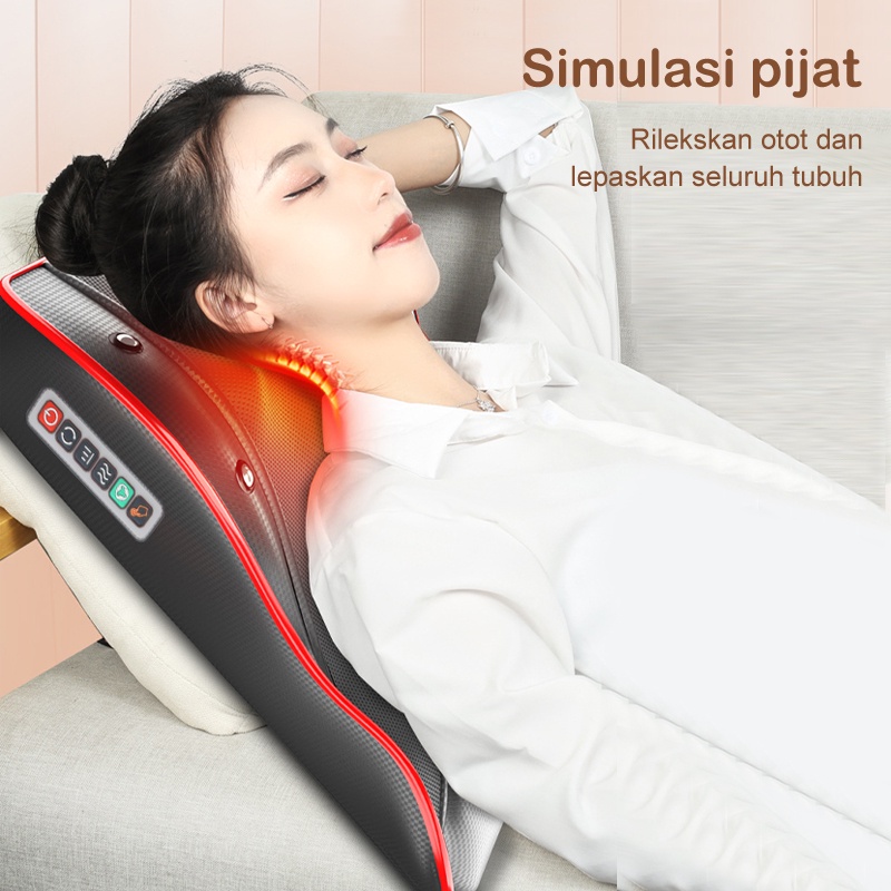 Pijat Bahu Dan Tulang Belakang Leher Multifungsi 6 kunci Bantal pijat elektrik/massage pillow serbaguna