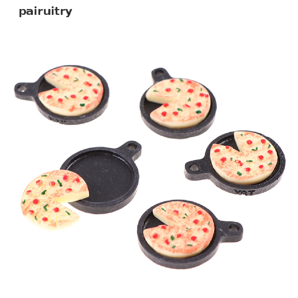 1 Set Miniatur Piring Pizza Buah Bahan Resin Untuk Rumah Boneka