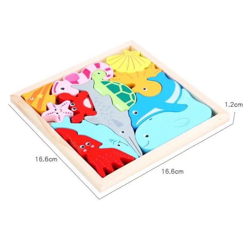 wooden chunky puzzle balok kayu mainan edukasi