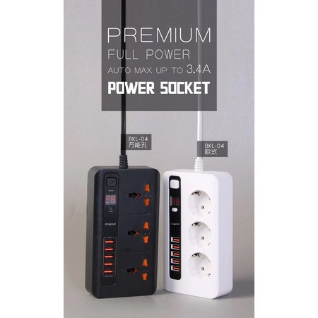 Power Socket 5 USB Port 3 4A BKL-04 Multi Port Unik Stop Kontak USB 3