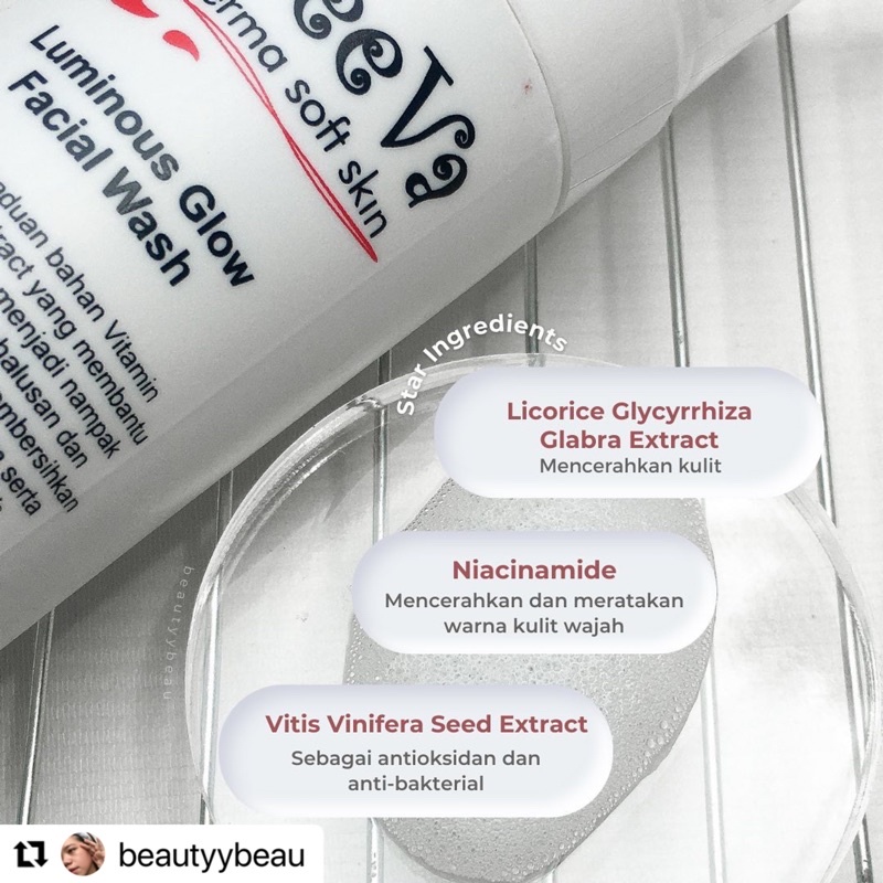 DeeVa Derma Soft Skin - Luminous Glow Facial Wash (facial foam / sabun cuci wajah / skincare bpom)-3