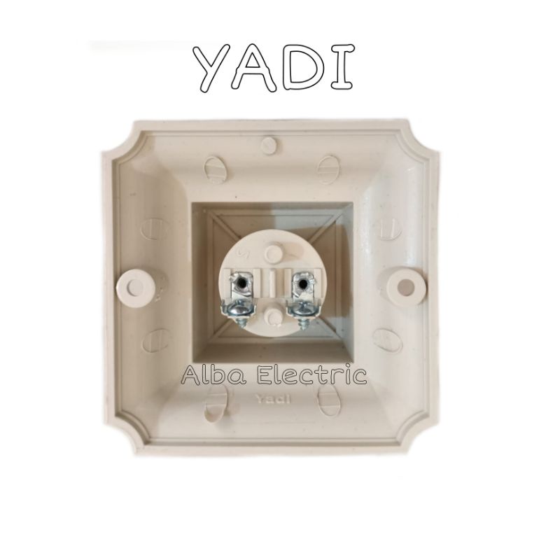 Fitting plafon segi 4 YADI / rumah lampu tempel segi 4 YADI /