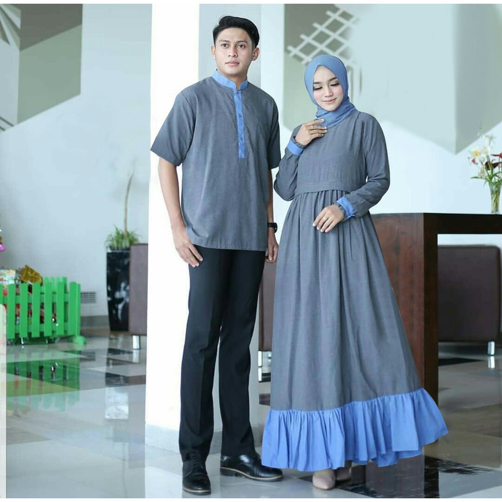 ESHAL WEAR BAJU COUPLE MUSLIMAH GAMIS SYARI PASANGAN EMUS