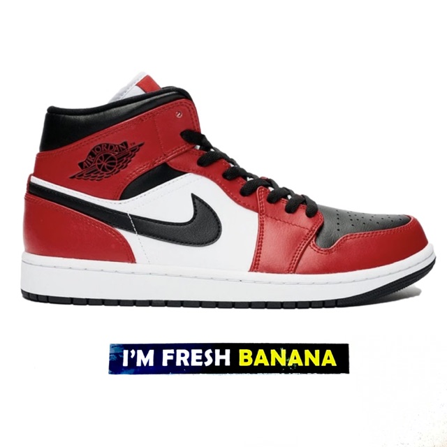 jordan retro 1 mid black and red