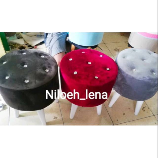 Kursi Stool Kotak/Bulat Kancing