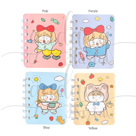 Notebook Mini Spiral Ribbon Girl Buku Tulis Catatan Mini Gadis Berpita GH 308741