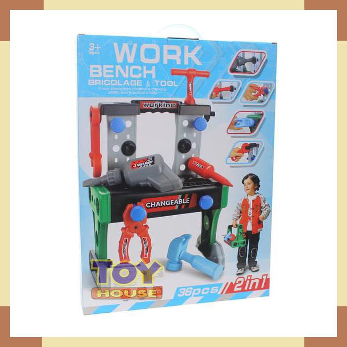 Mainan Edukasi Anak Work Bench 36Pcs - Mainan Tukang-Tukangan