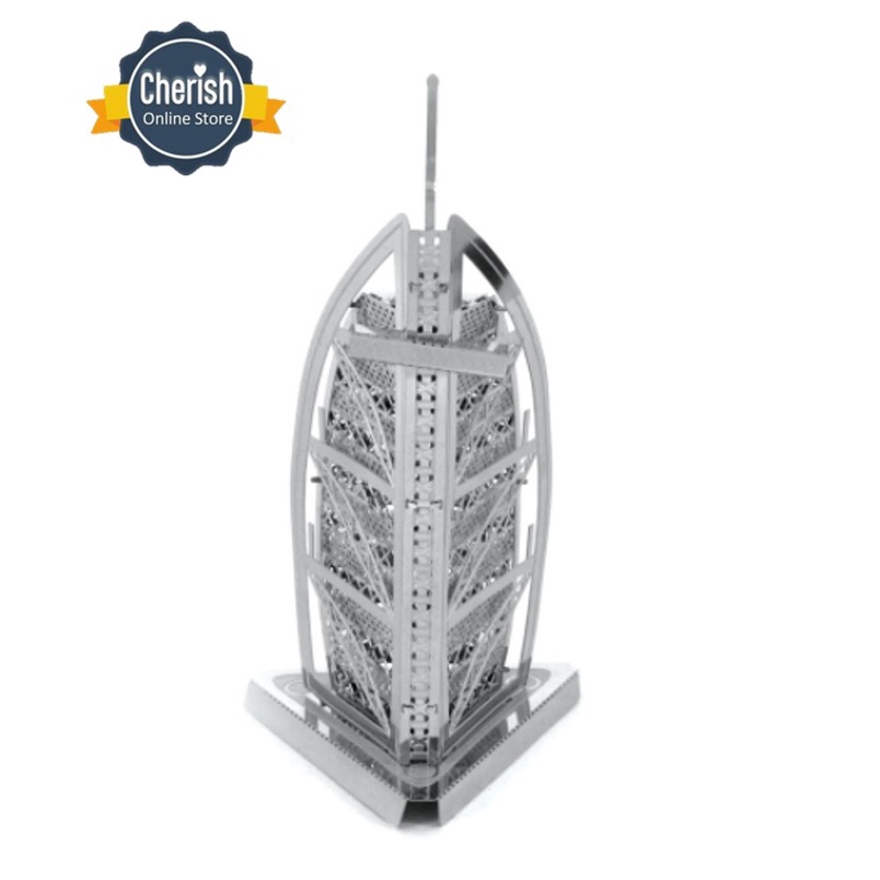 Nano Puzzle 3D Metal Arsitektur BURJ AL ARAB Miniatur Bangunan Terkenal MB-064