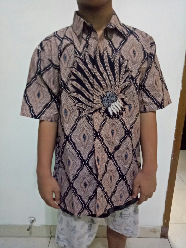 Pari Moca Batik Pria Lengan Pendek Full Furing Batik Solo