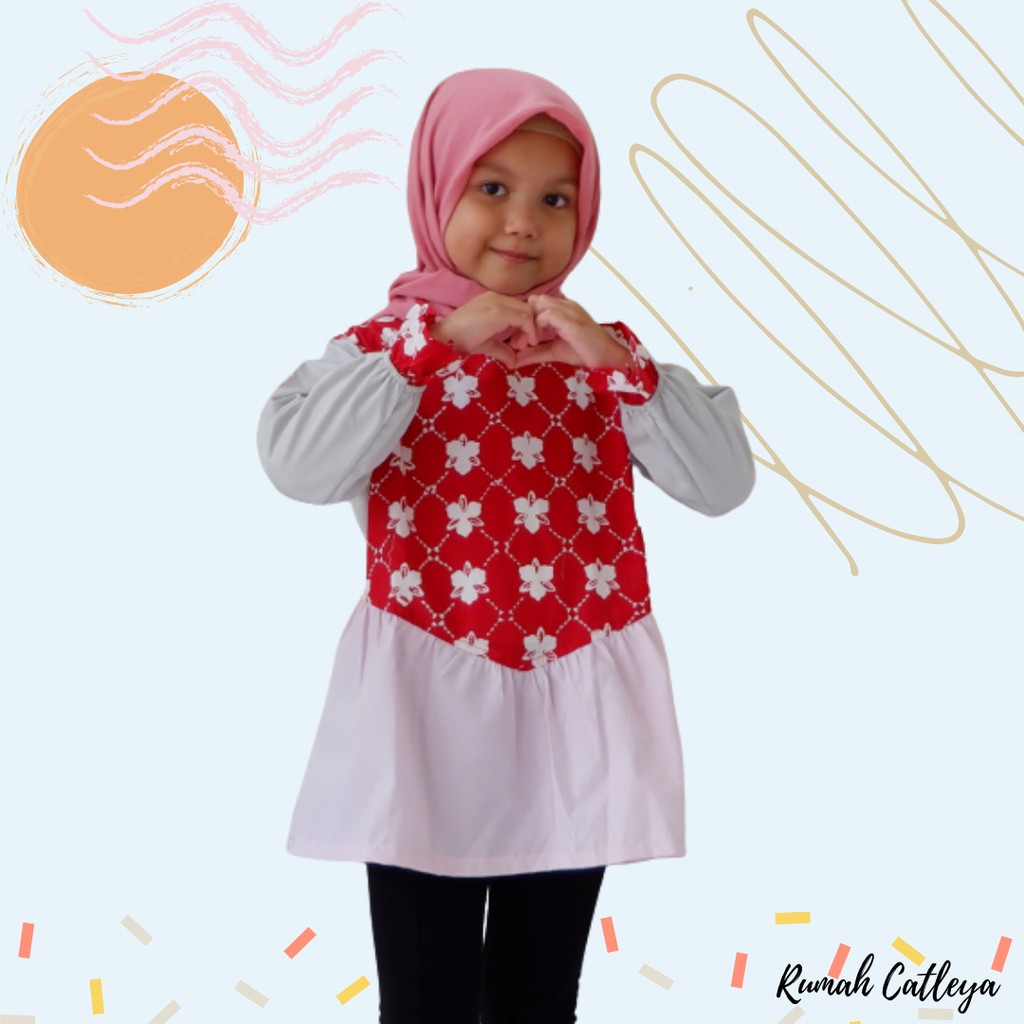 BAJU BATIK ANAK PEREMPUAN LENGAN PANJANG VINCA SERIES BAJU BATIK ANAK PEREMPUAN LENGAN PANJANG VINCA SERIES