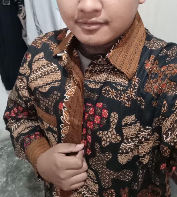 Qnunbatik Hem/kemeja Batik Lengan Panjang Pria Uk Standard - 5l Narita Prodo