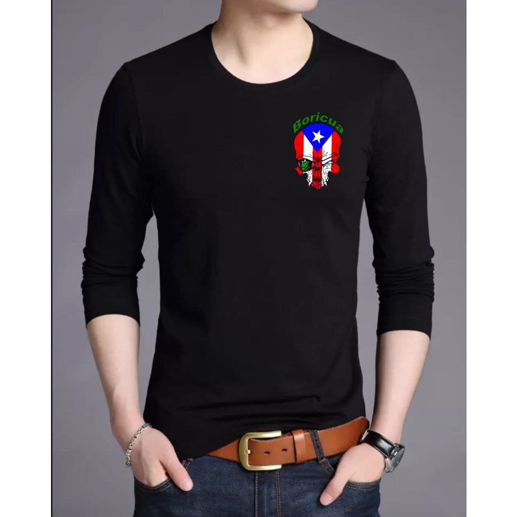 MCM. Kaos Lengan Panjang Logo BORICUA/Kaos Pria Terbaru/Kaos Kekinian