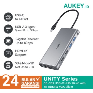 HUB Aukey CB-C89 USB-C 10 in 1 4K HDMI & VGA - 500934